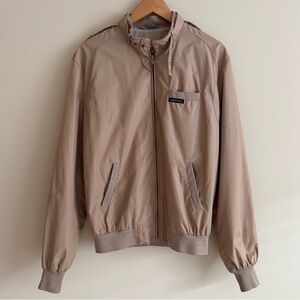 Vintage Members Only Bomber Jacket Size 42L Beige